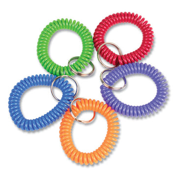 CONTROLTEK® Wrist Key Coil Key Organizers, Blue; Green; Orange; Purple; Red, 10-pack freeshipping - TVN Wholesale
